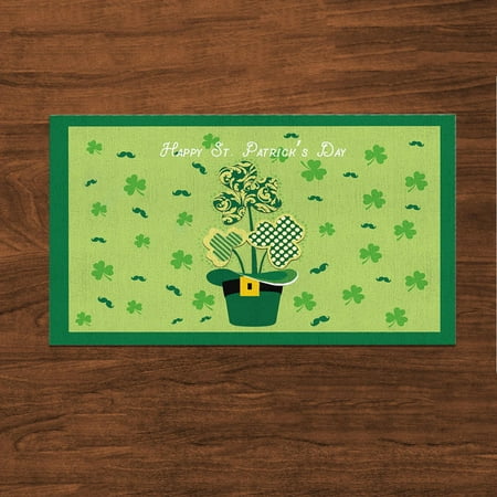 

ST Patricks Day Clover Table Placemats Polyester Outdoor Placemats St Patricks s Day Placemats Irish Festive Atmosphere Decorative Table Runners Tablecloths