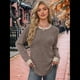 thumbnail image 5 of Camisas de Larga para Mujer, Suéteres, Conjuntos de Otoño, Bloques de Color, Ropa de Invierno, Elegantes, Informales, Suaves. Caqui XXL, 5 of 7