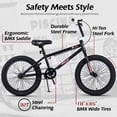 thumbnail image 6 of Vollsch Freestyle BMX Bikes 18 Inch Kids Bicycle for 8-15 Years Old Teens, Boys, Girls, Beginner-Lever Riders, Matt Black with Black Tires, 6 of 8