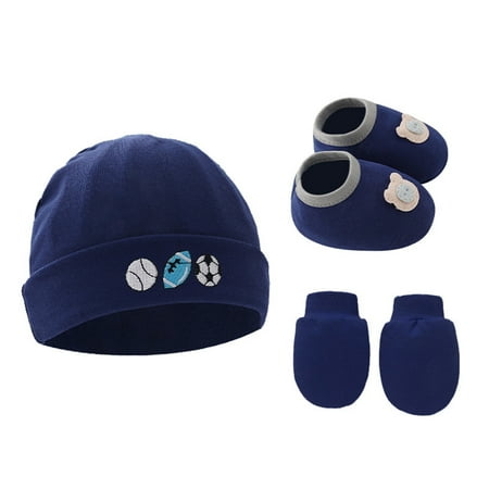 Flash Deal SEMPAI Baby Comfort Hat Gloves Baby Shoes Baby Casual Hat And Gloves Three Piece Set Up to 65% off