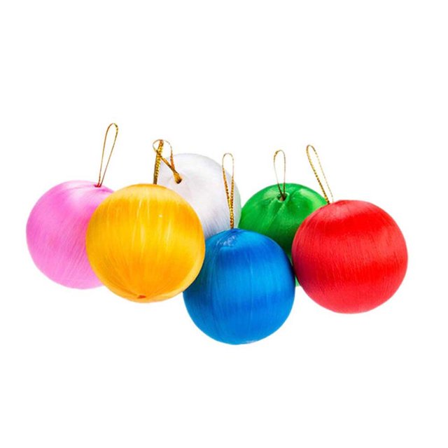 EeaseMX Colgante de bola para árboles de Navidad, hermosa decoración navideña colorida para el hogar, tienda y oficina (5CM), 6 uds.