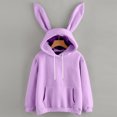 thumbnail image 2 of Bibifish Womens Hoodies Bunny Ear Hood Design Drawstring Detail With Pocket Relaxed Fit Casual Loungewear Parties Adorable Cute Daily Wear Hoodies, 2 of 4