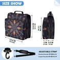thumbnail image 3 of Zipper Binder with Shoulder Strap 2 inch 3 Ring Waterproof File Folder Organizer Bag 500 Sheet Feathers and Beads Pattern, 3 of 8
