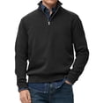 thumbnail image 1 of Migroa Essential Men's Quarter-Zip Sweatshirt -Solid Color Stand-Up Collar Design, Multiple Color Options, Premium Casual Wear Under $20, Black Xl, 1 of 4