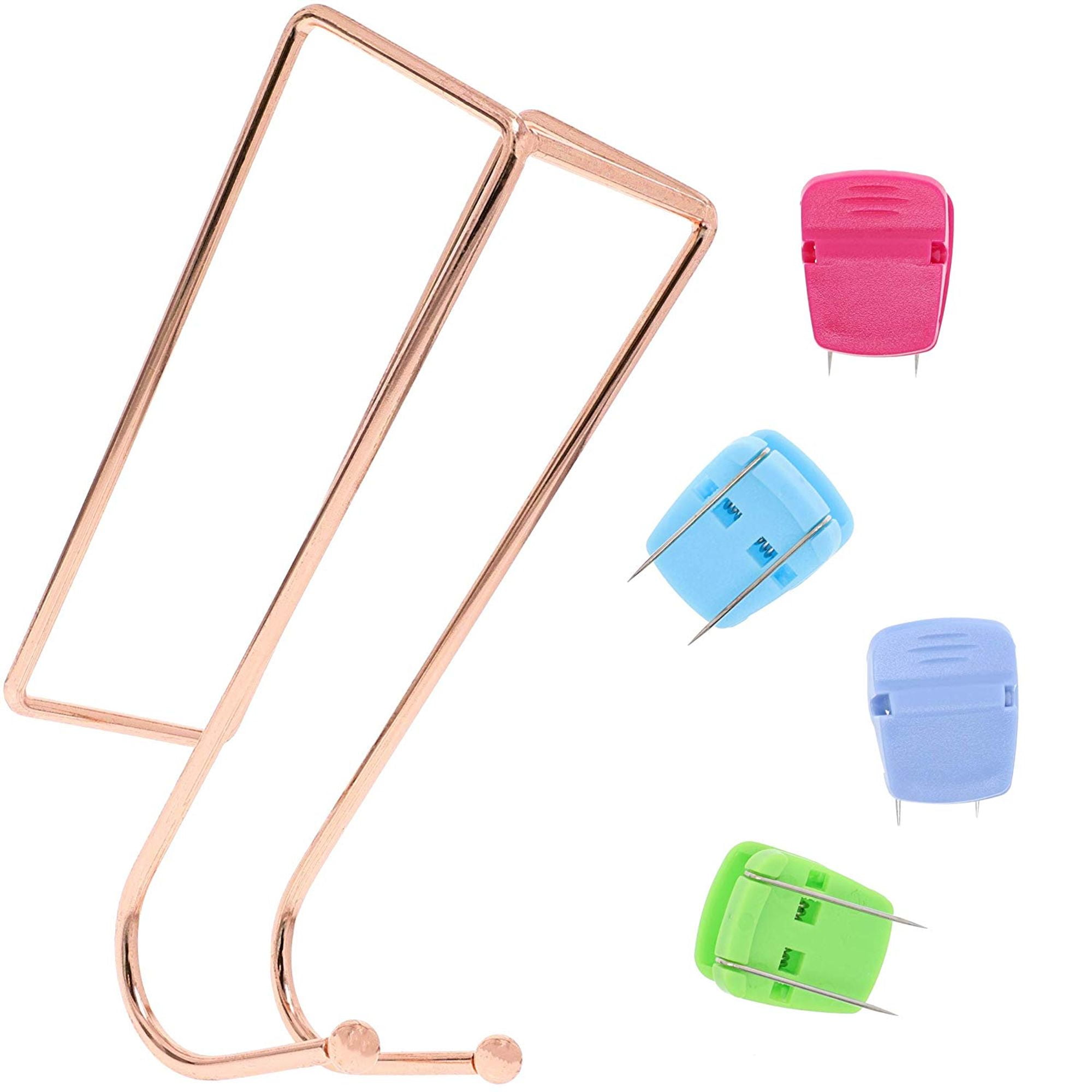 5Piece Cubicle Set Rose Gold Double Hook Coat Hanger with Fabric