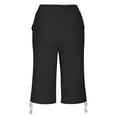 thumbnail image 7 of Ltctricy Women Cotton Linen Capri Pants Lounge Lightweight Beach Vacation Summer Pants Casual Soft Elastic Waist Trousers, 7 of 7