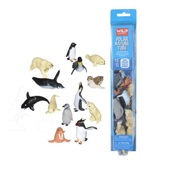 Wild Republic Polar Nature Tube, Arctic Animals, Kids Gifts, Educational Toys, Party Favors, 13 Piece Set