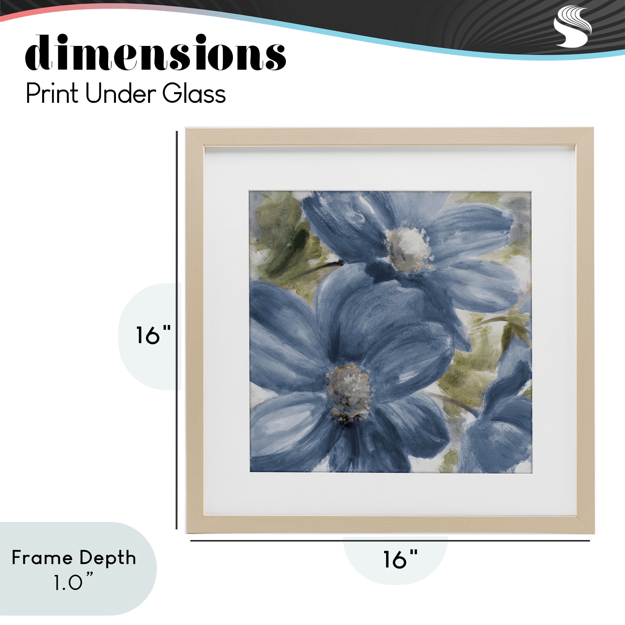 Stupell Industries Walk In Beauty Blue Flowers Birch Framed Print Under Glass, design by Lanie Loreth