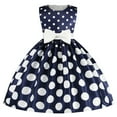 thumbnail image 1 of Girls Vintage Polka Dot Christmas Costume Sleeveless Bow Dresses, 1 of 7