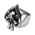 thumbnail image 2 of Men's Sovereign Steel Black Oxidized Skull Spade Ring, 2 of 3