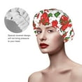 thumbnail image 2 of KLL Hand Drawn Tomatoes Pattern Shower Cap & Bath Cap for Women,Reversible Oversized Waterproof Shower Caps for all Hair Lengths,Elastic Reusable Bathing Hair Cap, 2 of 6