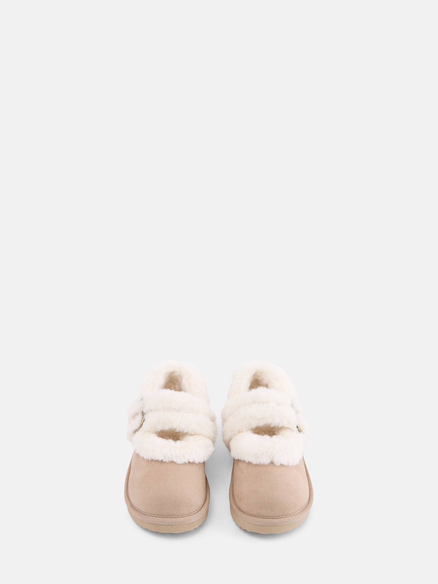 Wonder Nation Toddler, Little and Big Girls Faux Shearling Mary Jane Slippers