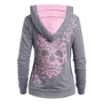thumbnail image 1 of LUOGENLI Chandail à Capuchon Mode pour Femmes à Imprimé Papillon, Hauts de Chandail en Molleton, Chandails à Capuchon pour Femmes, Fermeture Éclair, Rose, Taille M, 1 of 5