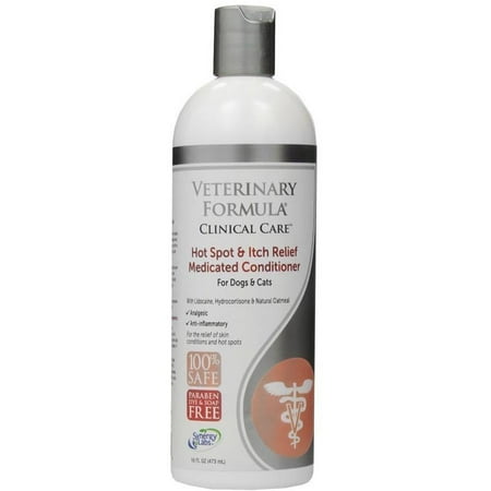 Veterinary Formula Clinical Care Hot Spot and Itch Relief Medicated Conditioner for Dogs and Cats, 16 fl oz