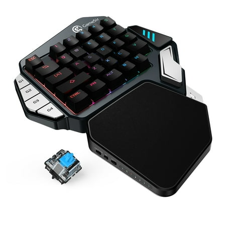 GameSir Z1 Gaming Keyboard One-handed Mechanical Keypad RGB Backlight for Windows PC - Kailh Blue (Best Bluetooth Keyboard For Windows 10)