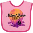 thumbnail image 3 of Inktastic Miami Beach Florida Vacation Sunset Girls Baby Bib, 3 of 4