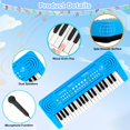 thumbnail image 4 of Teclado de piano Toy TWFRIC de 37 teclas con micrófono para niños, color azul, 4 of 7