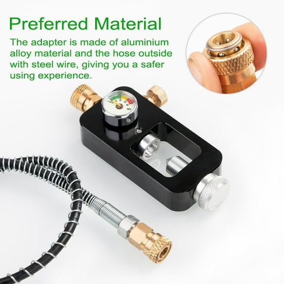 Manometer,Adapter Tanks Refill Adapter With Pressure Meter Paintball Fill Havou Set Linder Adapter Huiop Fill Station Adapter Fill Station Adapter Paintball Tubbek