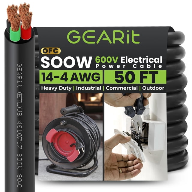 Cable de Alimentación GEARit 15 m Calibre 14/4 SOOW 600V