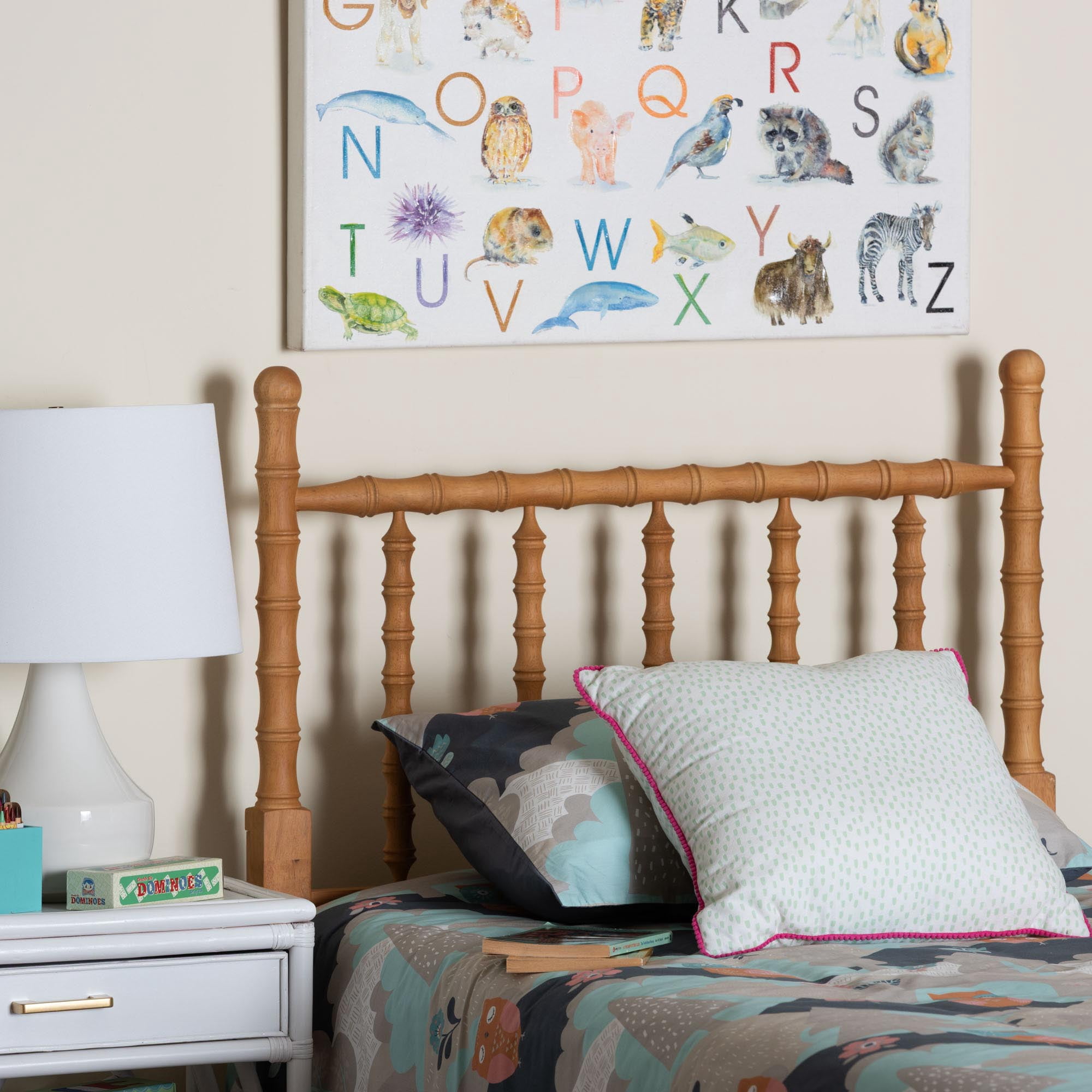 Baxton Studio Edaline Traditional Headboard, Twin, Oak Brown
