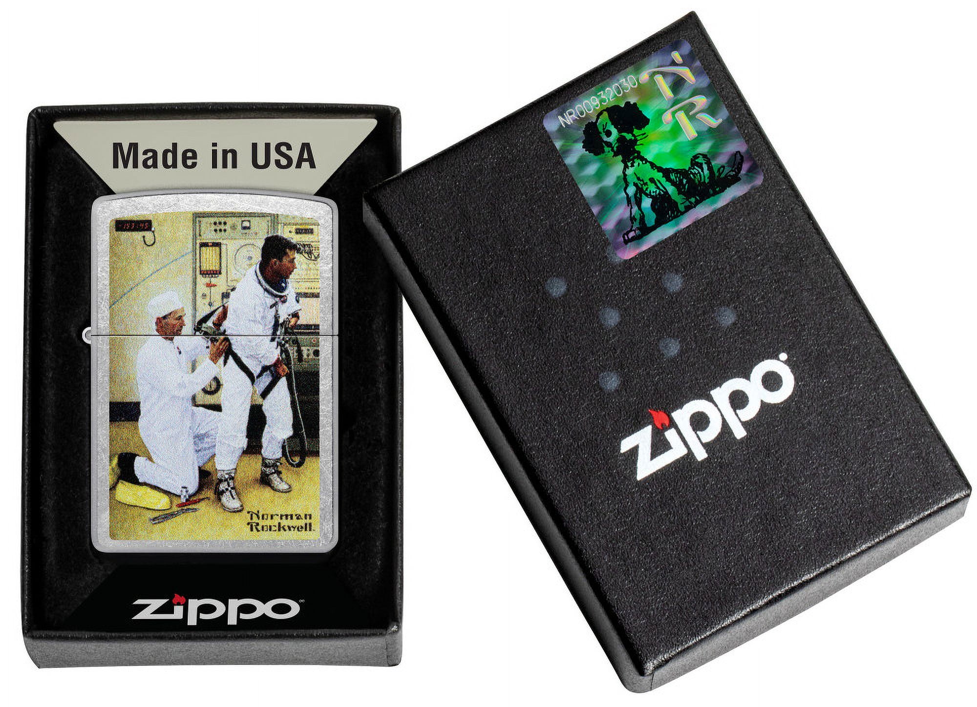 Zippo Norman Rockwell Astronaut Street Chrome Pocket Lighter