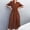 *Coffee, variant on ClodeEU Women's V-Neck 3/4 Sleeve Bohemian Print Maxi Dress ,Floral Casual Long Dress Black,Womens Plus M