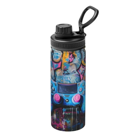 

Ocsxa Street Art Gamepad Design Print 18oz Stainless Steel Water Bottle Unisex Water Bottle Insulated Sports Water Cup Flask for Cold Water Drinks/Sports/Travel/Car/School