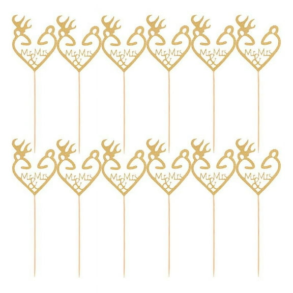 16pcs Mr&mrs Cake Topper