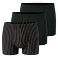 thumbnail image 1 of SCHIESSER Bóxers para hombre, paquete de 3 - «95/5», algodón elástico, lisos/rayados Negro S (Small), 1 of 5