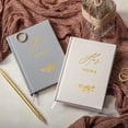 thumbnail image 4 of MUUJEE His and Her Vow Books (Set of 2) - Grey and Ivory Gold Foil Embossed Notebook Journal for Wedding Ceremony Vow Renewal - Wedding Gift Ideas, 4 of 9