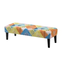 FUIALDOLG Color Block Floral Print Bench Covers Slipcover Anti-Dust Dining Bench Cover with Elastic Edge Home Decor Stretch Seat Cushion Protector for Bedroom, Kitchen, Patio