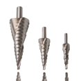 thumbnail image 2 of Silver/HSS Spiral Groove Step Drill Bit For Stainless Steel Cutting4-12/20/30mm, 2 of 6