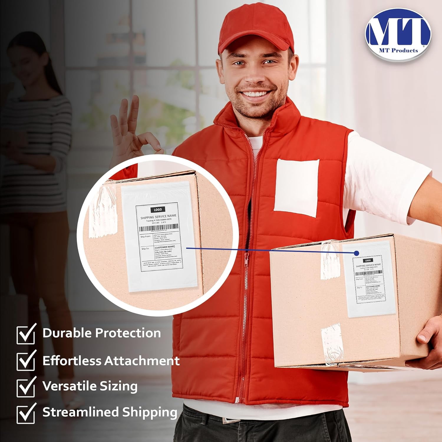 MT Products Blank Envelope Pouch 6.5” x 10” Shipping Label Sleeves - Pack of 100