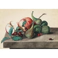 thumbnail image 2 of Leopold Zinnögger 18x14 Gold Ornate Wood Frame and Double Matted Museum Art Print Titled - Still Life with Apples, Figs and Cornel Cherry (1852), 2 of 4