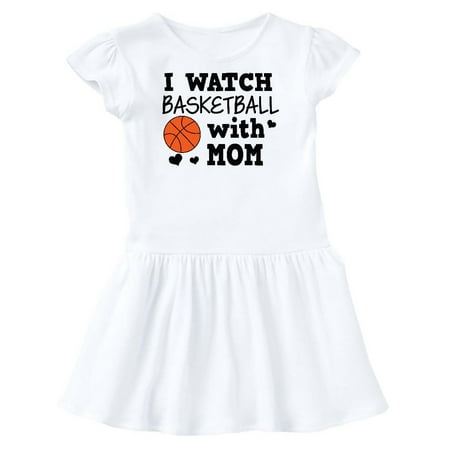 

Inktastic I Watch Basketball with Mom Gift Toddler Girl Dress