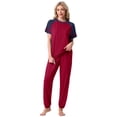thumbnail image 2 of MINTREUS Lounge Sets for Women Two Piece Pajama Set Short Sleeve Pjs Joggers Long Pants Tracksuit with Pockets, 2 of 7