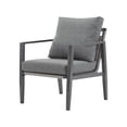 thumbnail image 2 of Hayes Modern Outdoor Patio Aluminum Rope Accent Lounge Chair with Cushions, Gray, 2 of 10