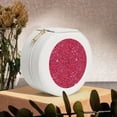 thumbnail image 6 of Yiaed Red Glitter Print Travel Jewelry Case Bridesmaid Gift Boxes Jewelry Travel Organizer Small Round Jewelry Box Mini Storage-White, 6 of 7