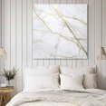 thumbnail image 4 of Marble White Wall Art Painting on Canvas, Modern Abstract Art Golden Ink Painting Canvas Art Home Prints Wall Art Framed Modern Artwork for Living Room Bedroom Wall Decor 12x12in, 4 of 9