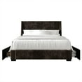 thumbnail image 3 of Castle Place Corduroy Velvet Queen Platform Bed With Storage, Brown, 3 of 11