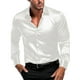thumbnail image 1 of Camisa Cagnkofi de satén de seda brillante de color liso para hombre con mangas largas elásticas, 1 of 5