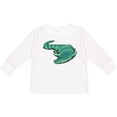 thumbnail image 3 of Inktastic Cute Sleepy Alligator Green Alligator Design Boys or Girls Long Sleeve Toddler T-Shirt, 3 of 5