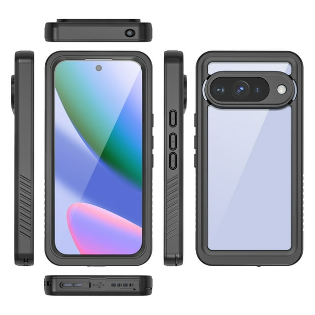 FOXDOCK Waterproof Case for Google Pixel 10 , Full-Body Shockproof Clear Back Protective Cover, Heavy-Duty Dustproof Drop