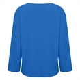thumbnail image 4 of Breezora Women Casual V Neck Long Sleeve Tshirts Basic Tee Tops 2025 Fall Trendy Three Quarter Sleeve XXXL Size Blue, 4 of 6