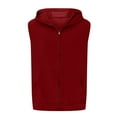 thumbnail image 3 of IYTR Mens Sports Tank Tops With Pocket Sleeveless T Shirts Casual Comfy Summer Solid Color Zipper Hooded Lightweight Athletic Running Workout Tank Tops Red XXXL, 3 of 5