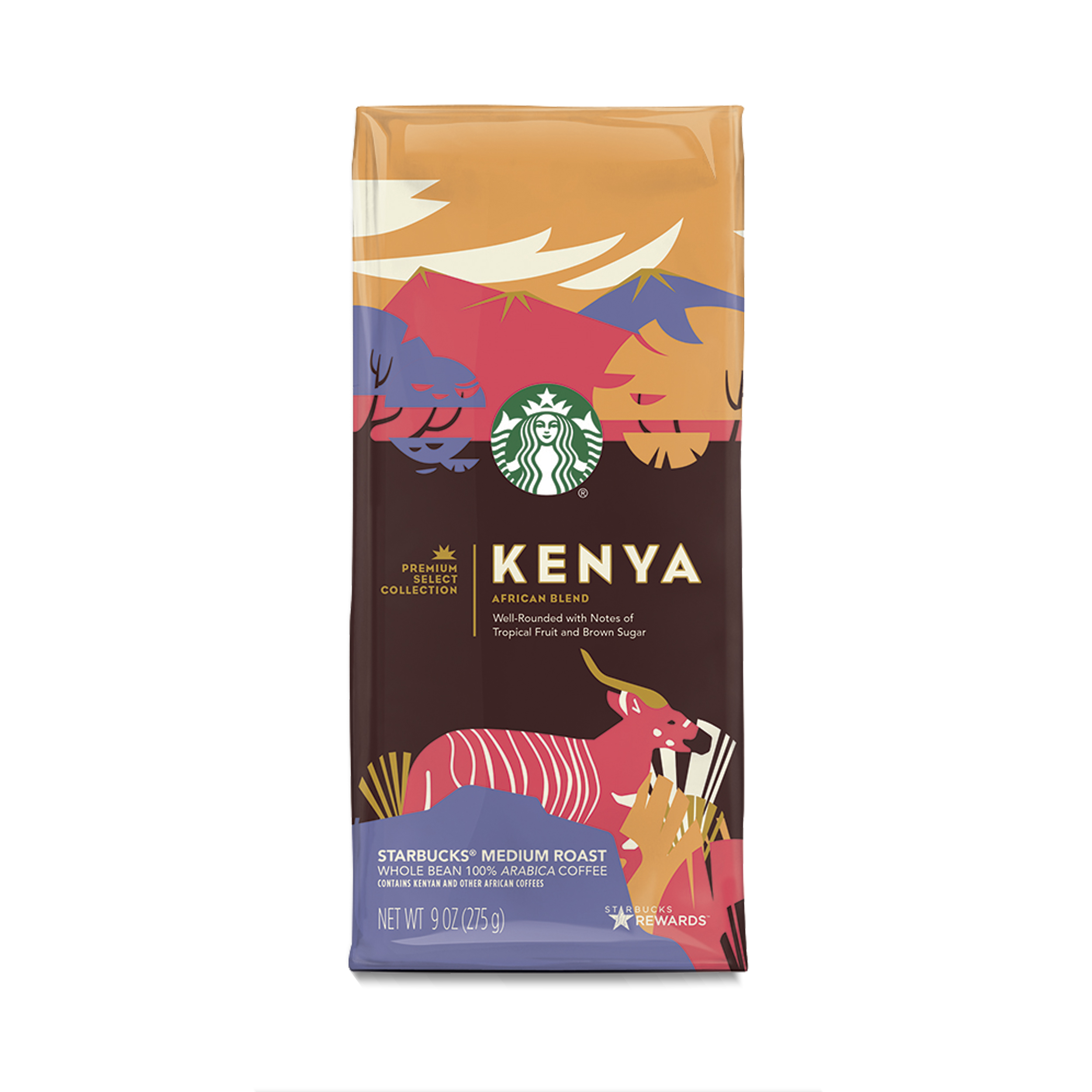 Starbucks Premium Select Collection, Kenya African Blend Medium Roast Coffee, Whole Bean, 9 oz.