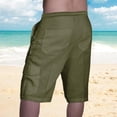 thumbnail image 5 of SDNall Linen Shorts Men Summer Fashion Drawstring Elastic Solid Color Loose Casual Five Pants Beach Casual Shorts Mens Workout Shorts (Green,Sizes:M-3XL), 5 of 9