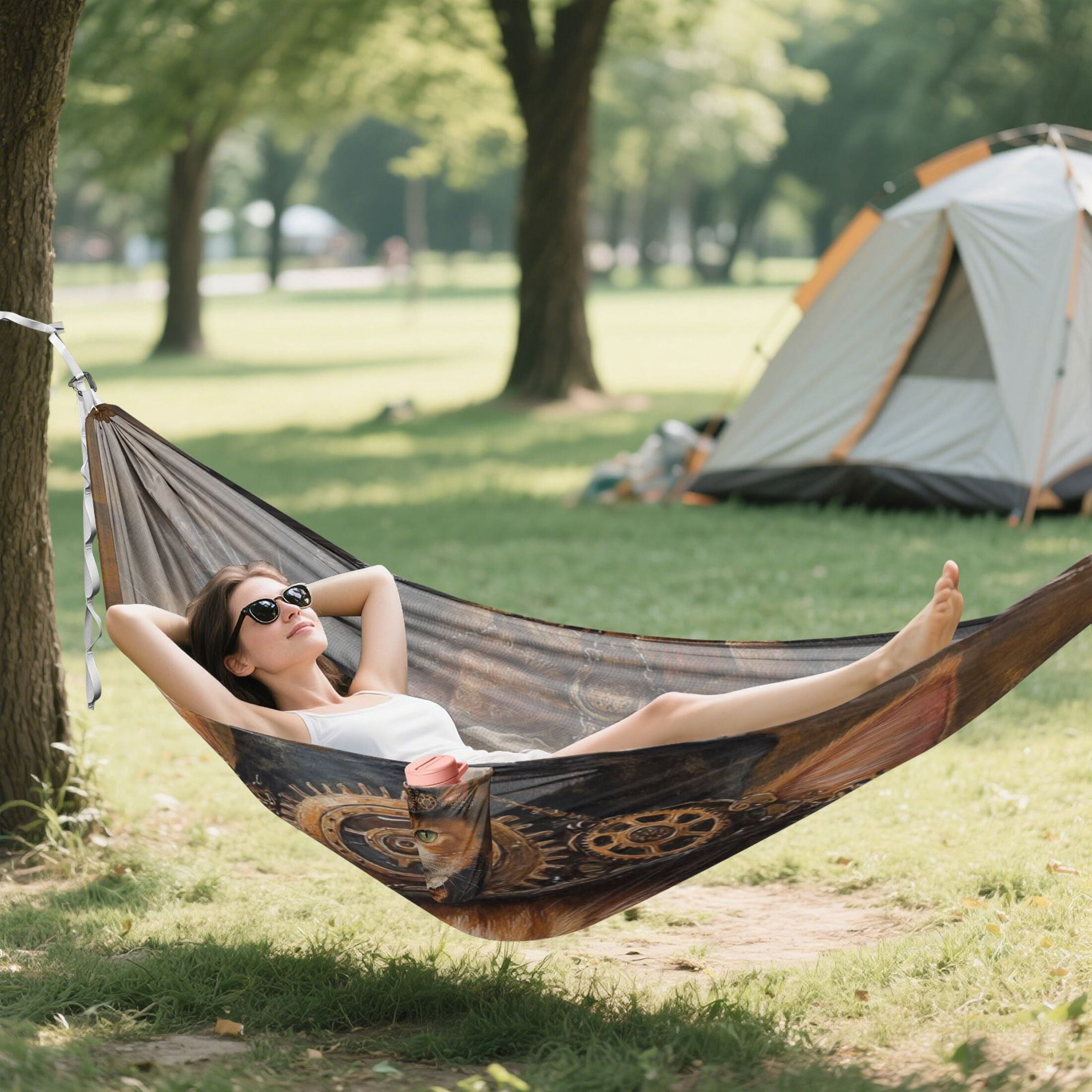 Hammock Camping Hammock Nylon Portable Hammock Travel Camping Hammock Jazz Cat