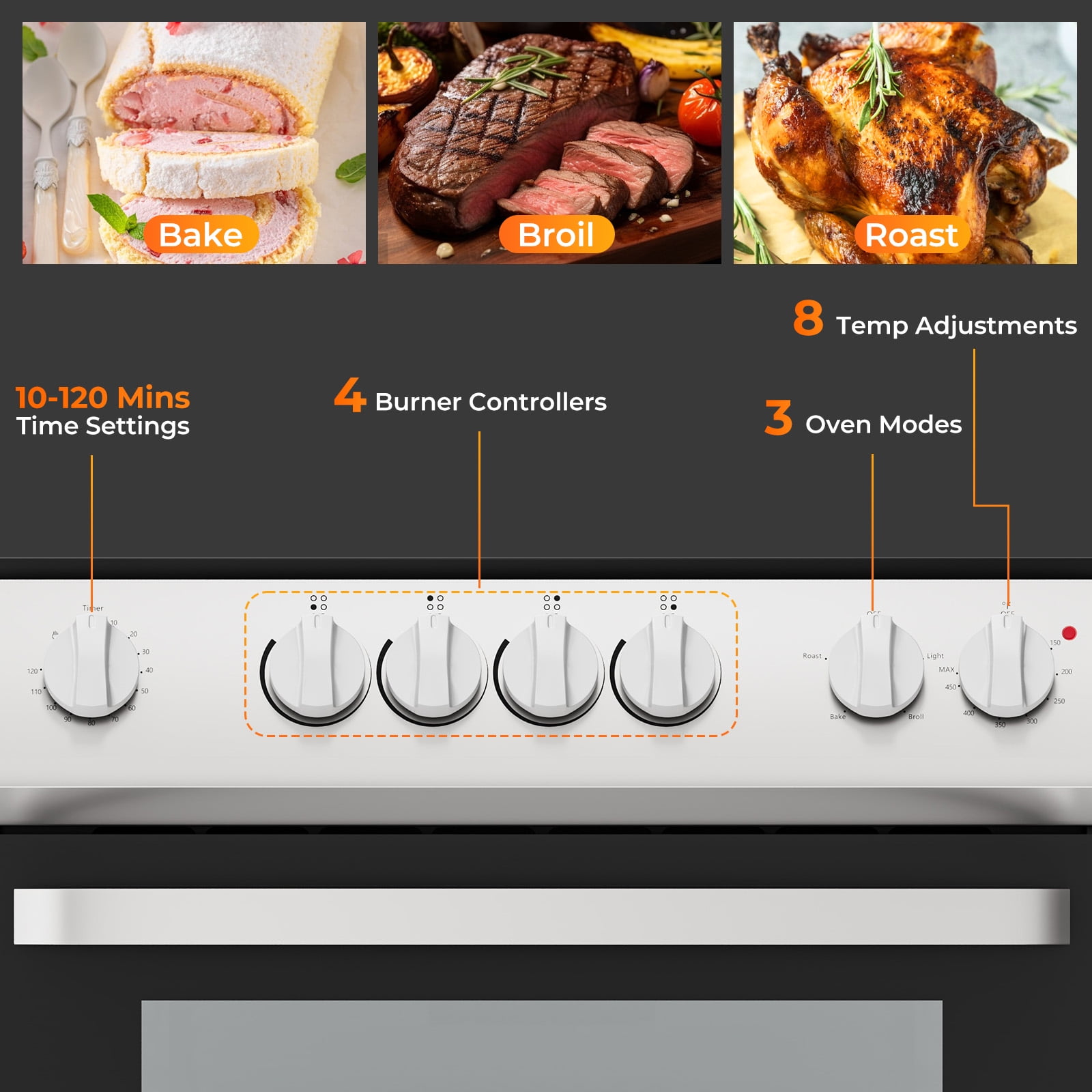 Costway Electric Range 30" Freestanding & Slide-in Kitchen Stove with Cooking Modes