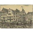 thumbnail image 2 of Dick Ket 24x18 Gold Ornate Framed and Double Matted Museum Art Print Titled - Veermanskade in Hoorn (1929), 2 of 4